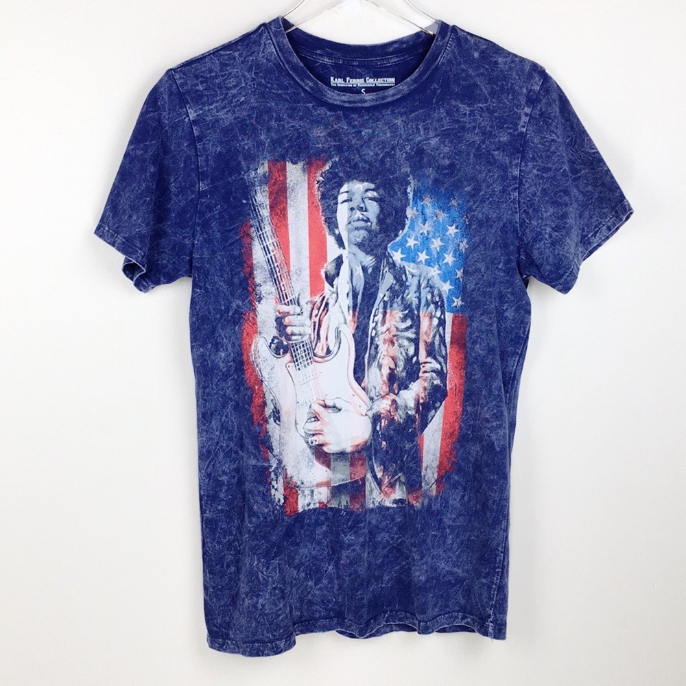 Jimi Hendrix Blue Graphic Tee Mens Shirt
